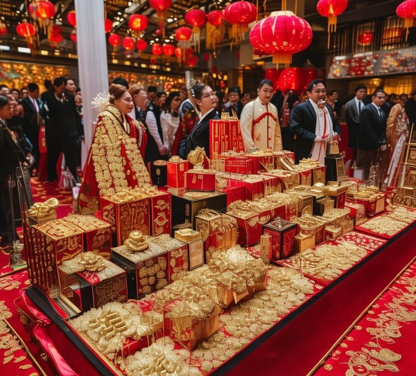 传统婚礼彩礼展示仪式，一场仪式感满满的婚礼全过程